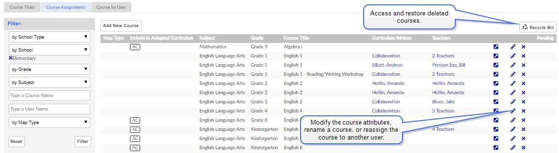 Admin: Manage Courses – Atlas